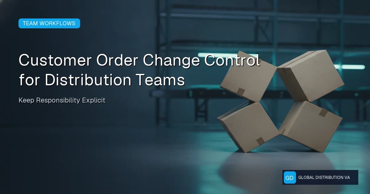 Editorial distribution operations scene for customer order change control