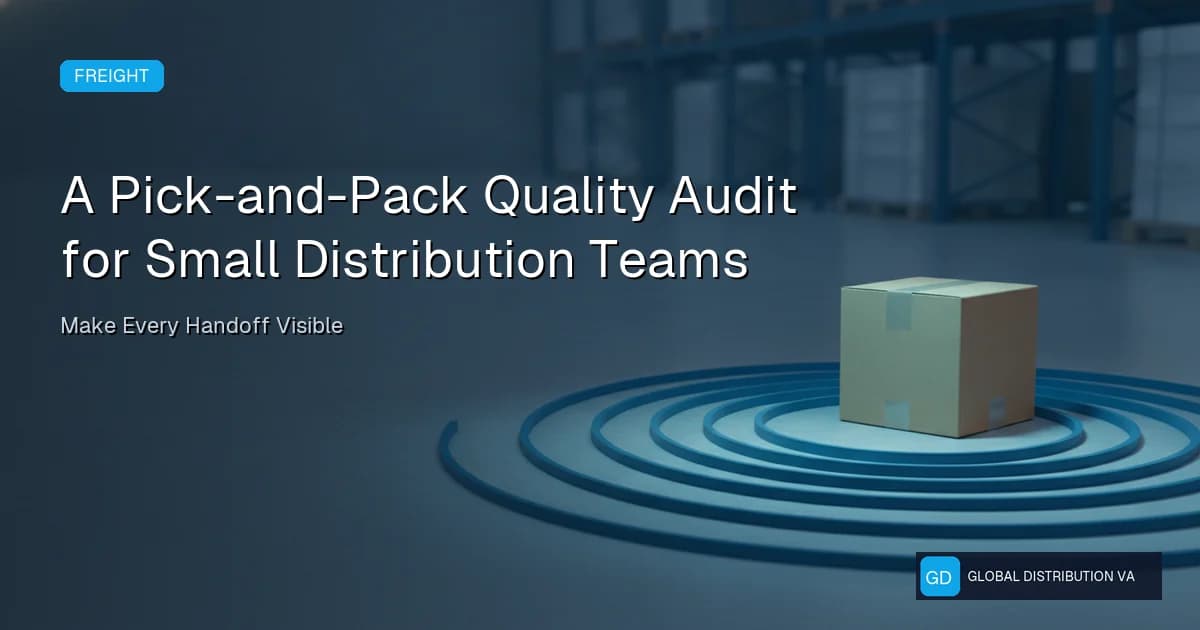 Editorial distribution operations scene for pick-and-pack quality audit