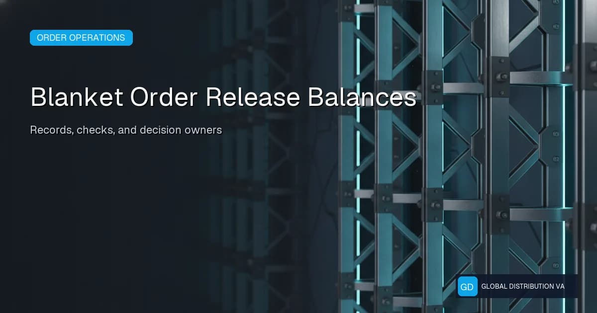 Distribution workflow illustration accompanying maintain blanket purchase order balances across customer releases