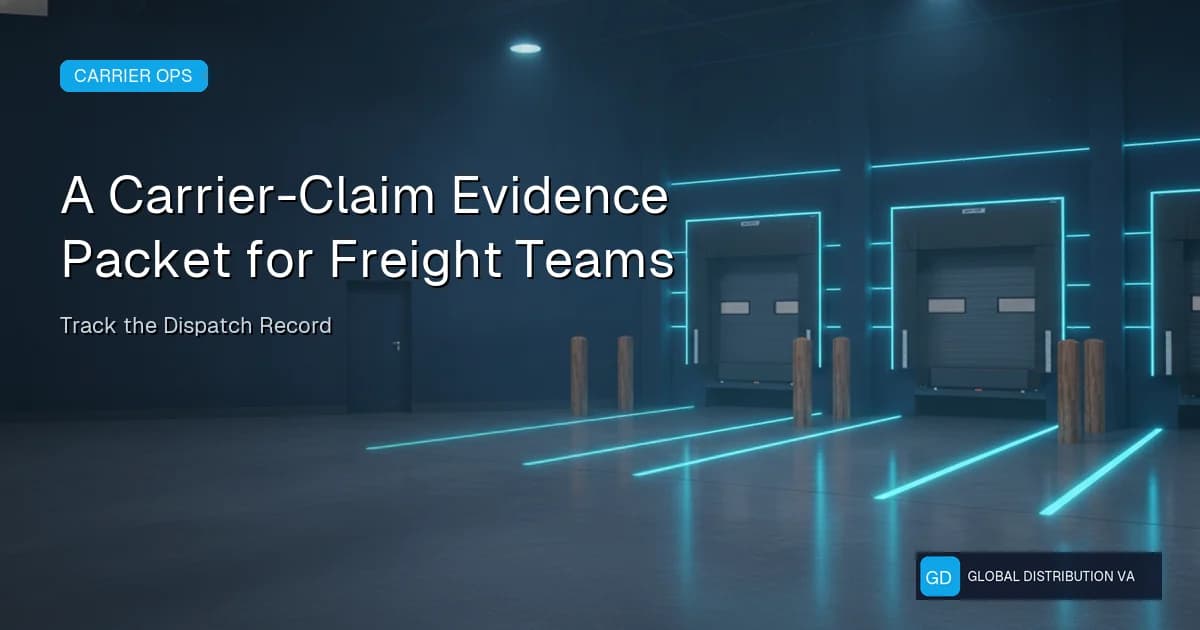 Editorial distribution operations scene illustrating carrier-claim evidence packet