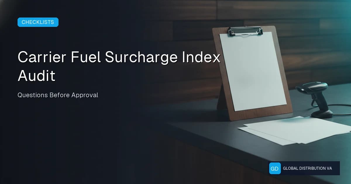 Operational record illustration for Carrier Fuel Surcharge Index Audit