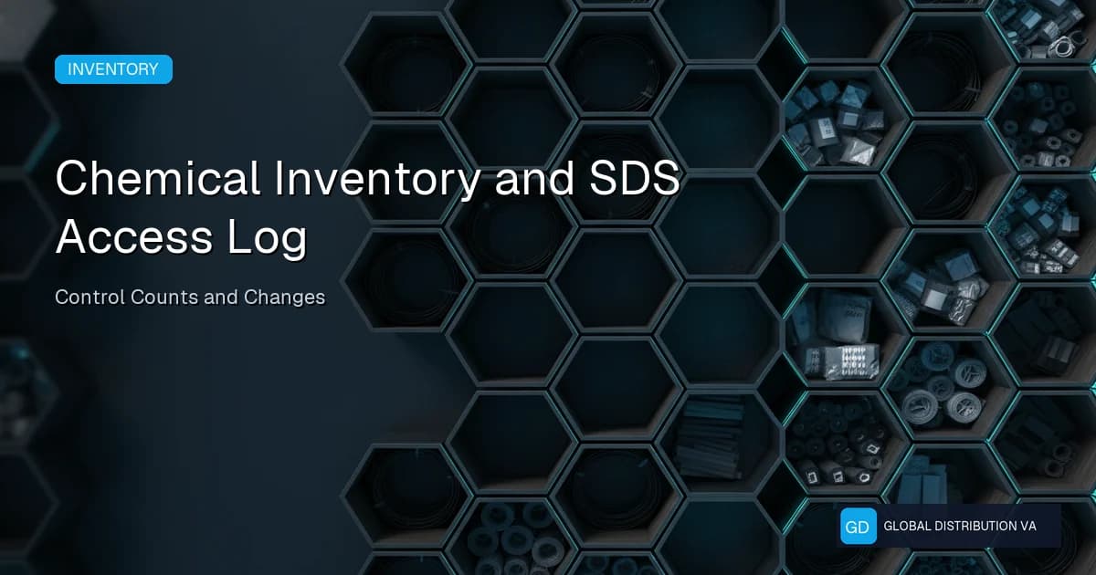 Operational record illustration for Chemical Inventory and SDS Access Log