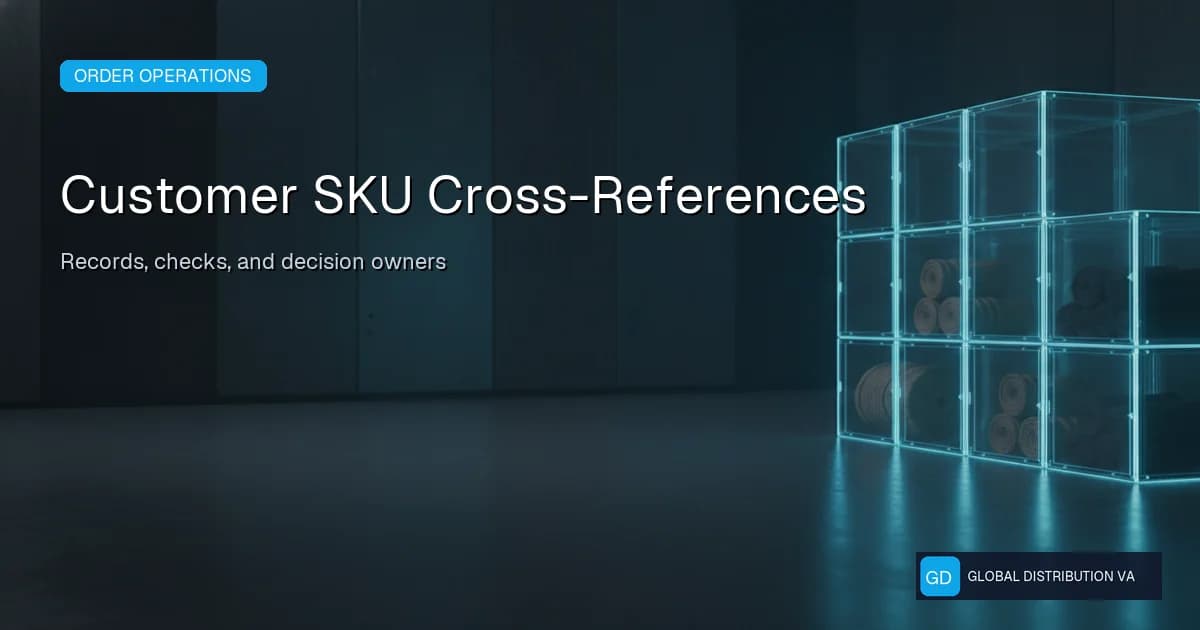 Distribution workflow illustration accompanying manage customer sku cross-references without misrouting orders