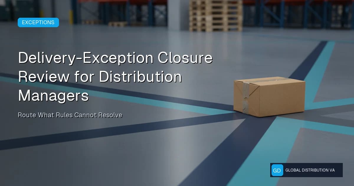 Editorial distribution operations scene illustrating delivery-exception closure review