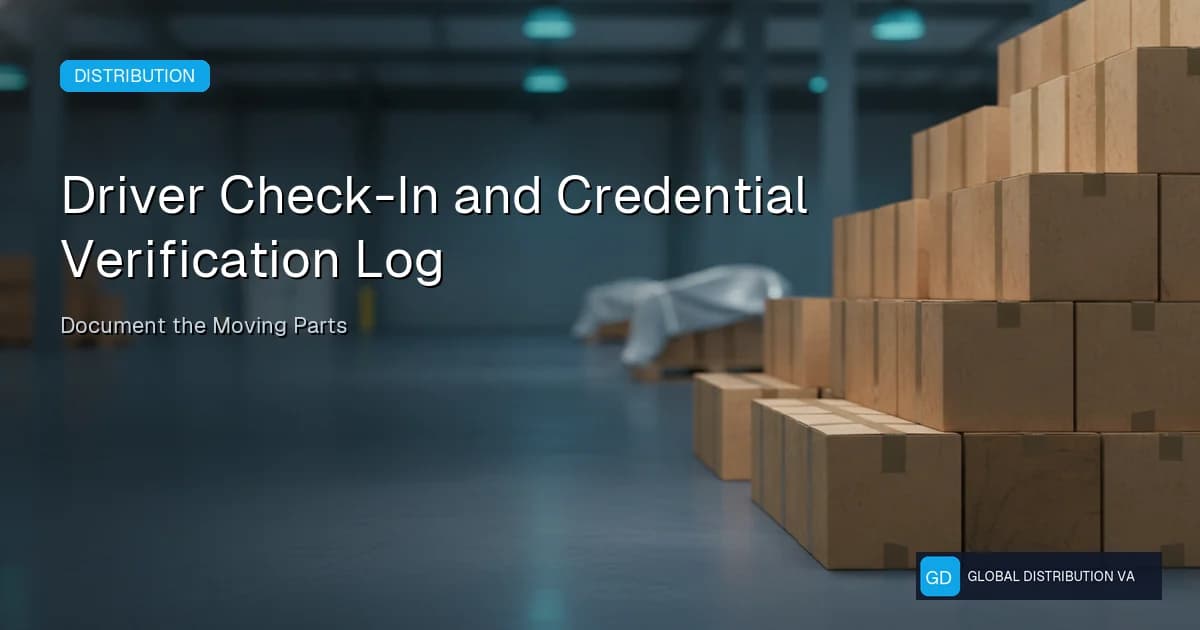 Operational record illustration for Driver Check-In and Credential Verification Log