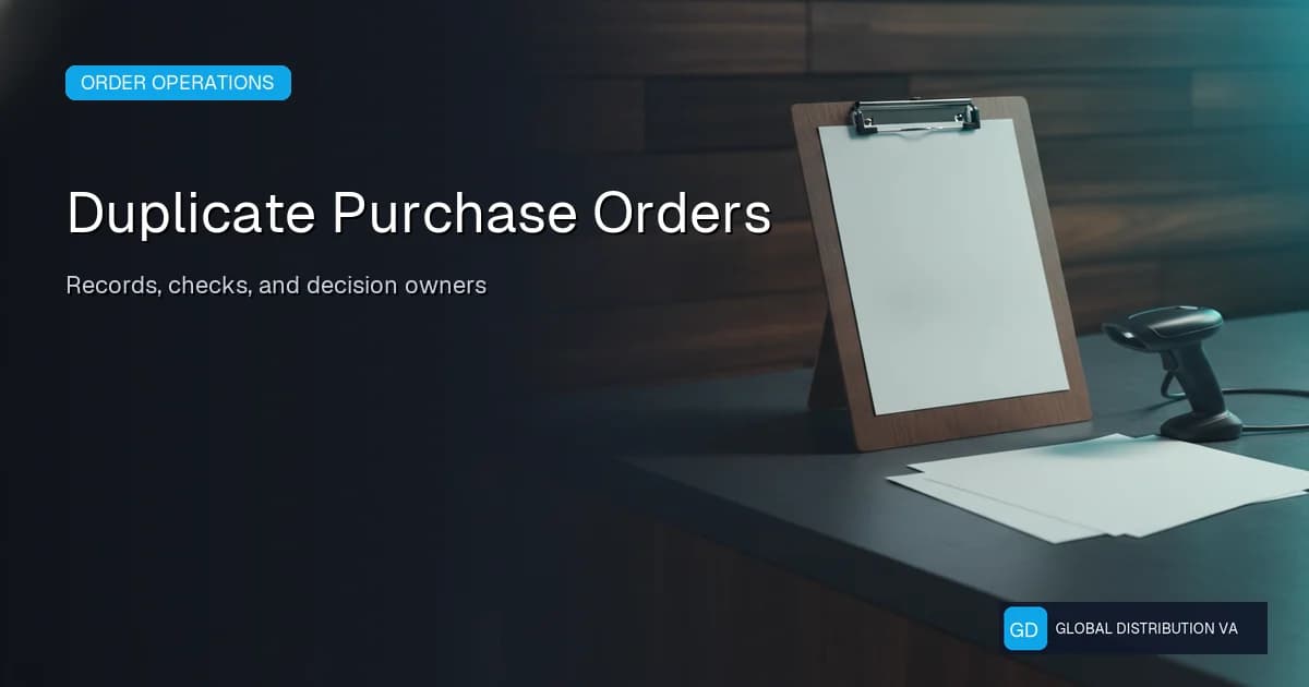 Distribution workflow illustration accompanying prevent duplicate customer purchase orders across email and edi