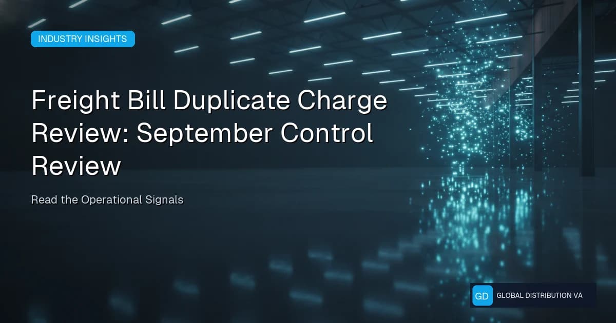 Operational record illustration for Freight Bill Duplicate Charge Review: September Control Review