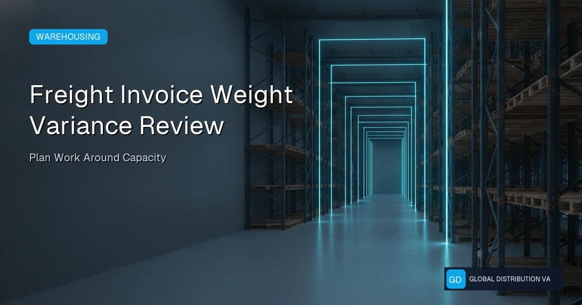 Operational record illustration for Freight Invoice Weight Variance Review