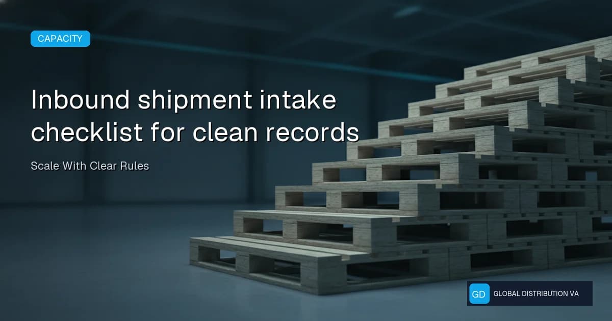 Article graphic with plain freight containers in a documented logistics setting