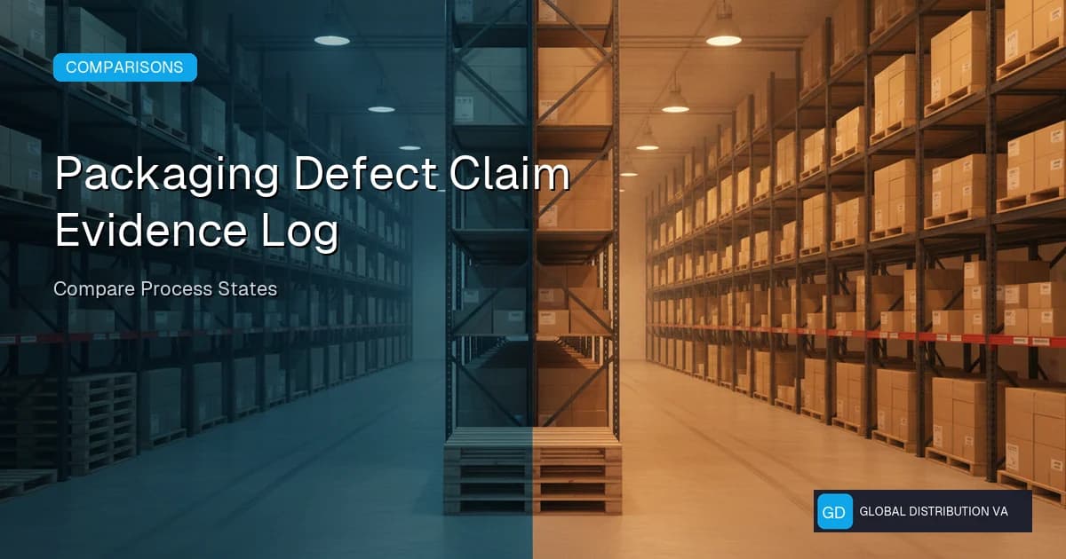 Distribution operations illustration for Packaging Defect Claim Evidence Log