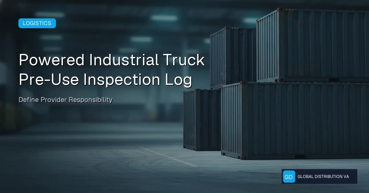 Operational record illustration for Powered Industrial Truck Pre-Use Inspection Log