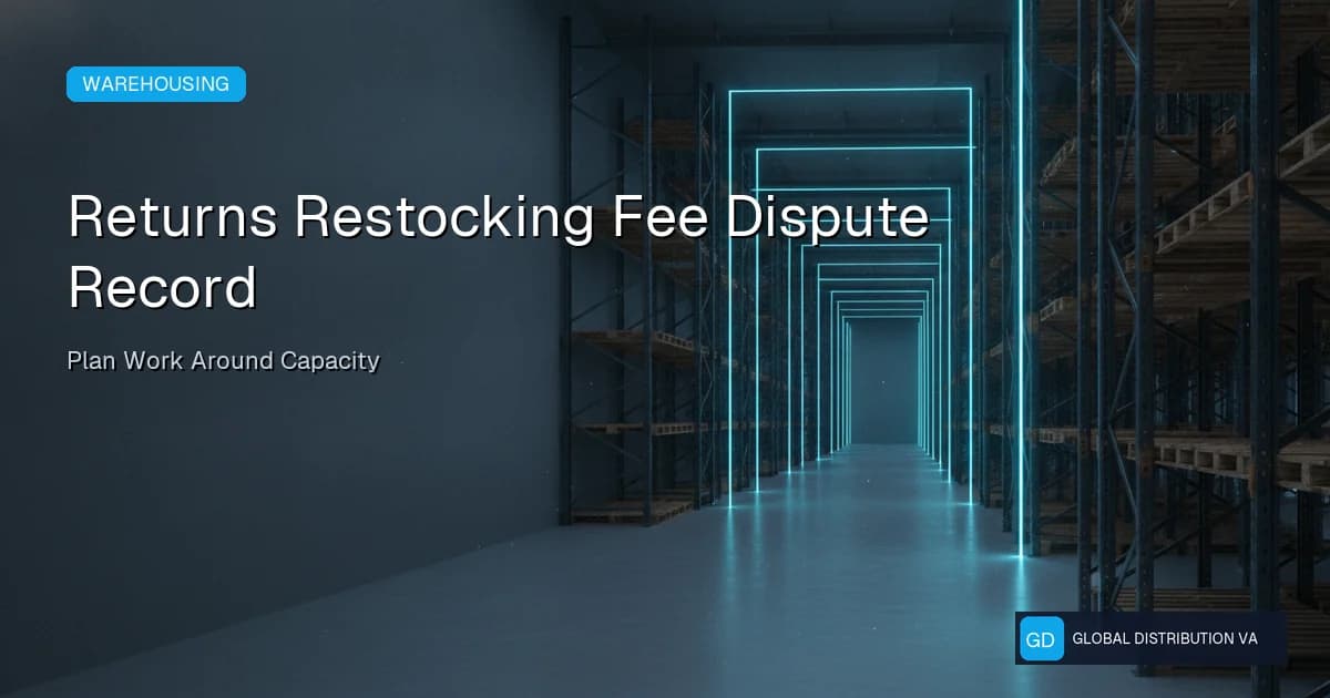 Operational record illustration for Returns Restocking Fee Dispute Record
