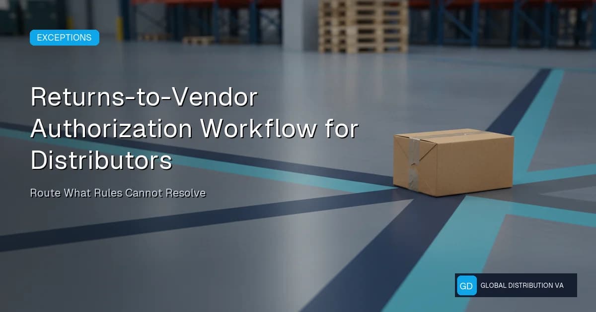 Operational record illustration for Returns-to-Vendor Authorization Workflow for Distributors
