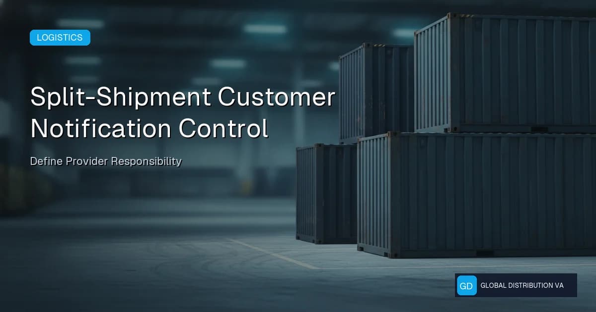 Editorial workflow graphic for Split-Shipment Customer Notification Control