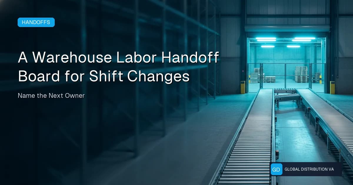 Warehouse labor handoff board for shift changes
