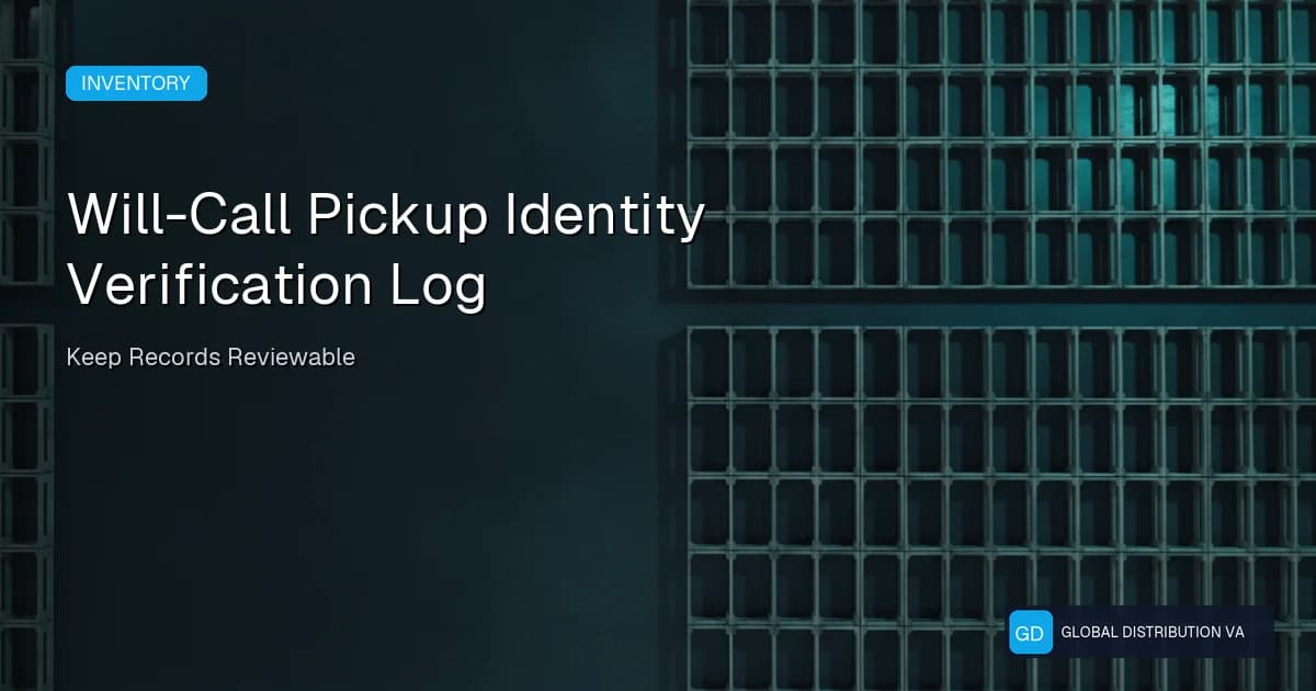 Editorial workflow graphic for Will-Call Pickup Identity Verification Log
