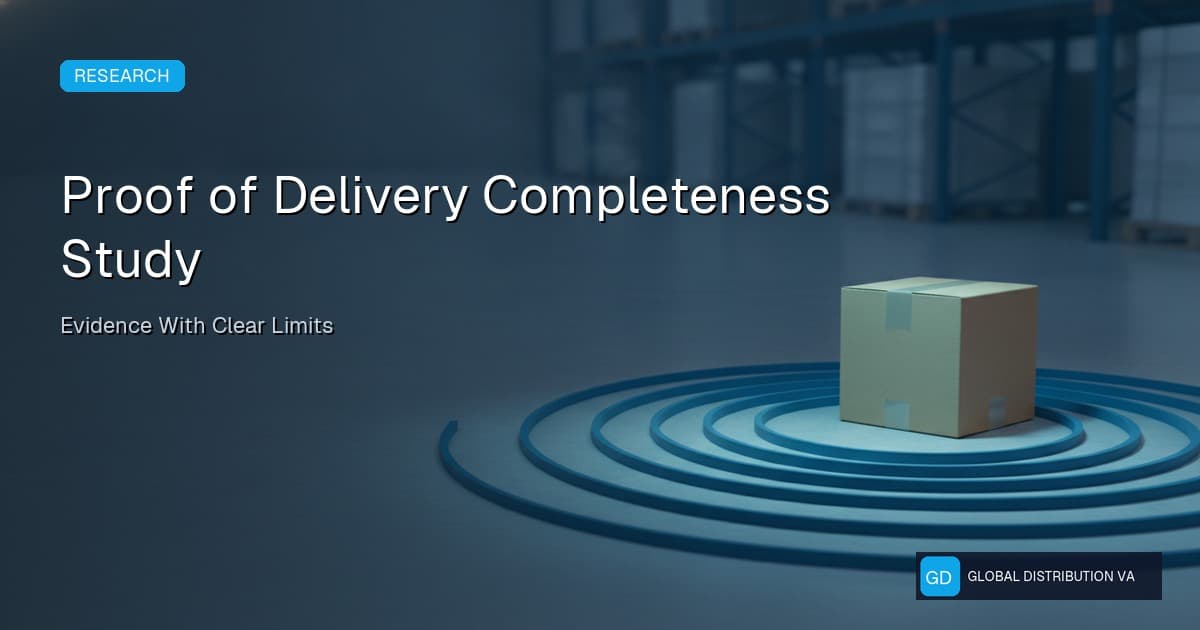 Editorial research graphic for Proof of Delivery Completeness Study