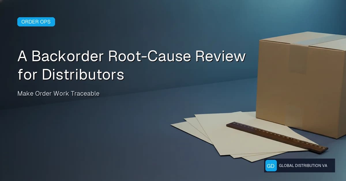 Editorial distribution operations scene illustrating backorder root-cause review