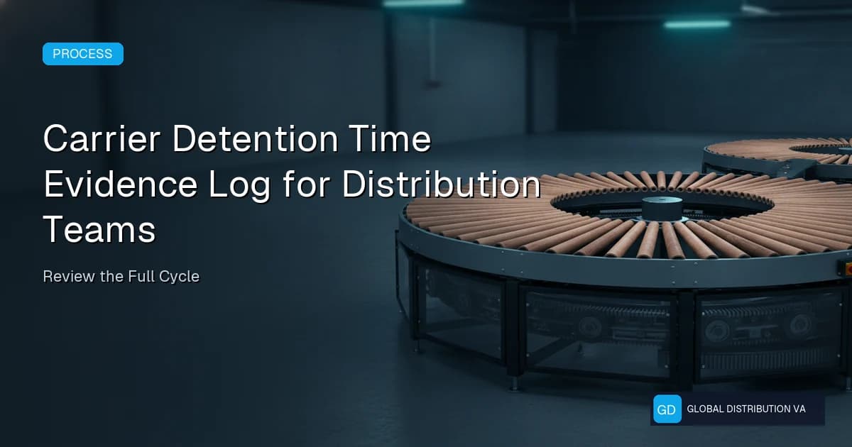 Operational record illustration for Carrier Detention Time Evidence Log for Distribution Teams