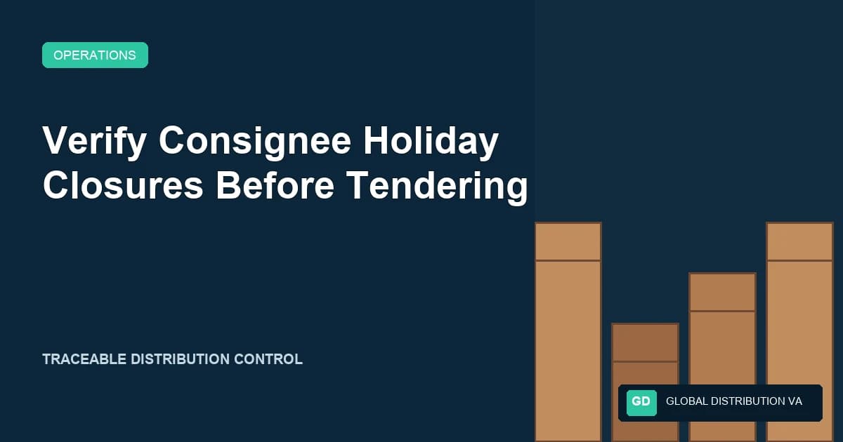 Verify Consignee Holiday Closures Before Tendering
