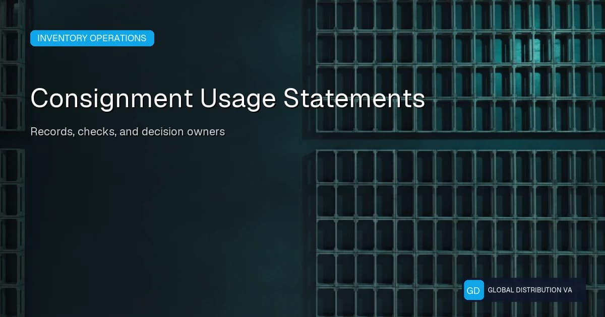 Distribution workflow illustration accompanying reconcile consignment usage statements with physical stock