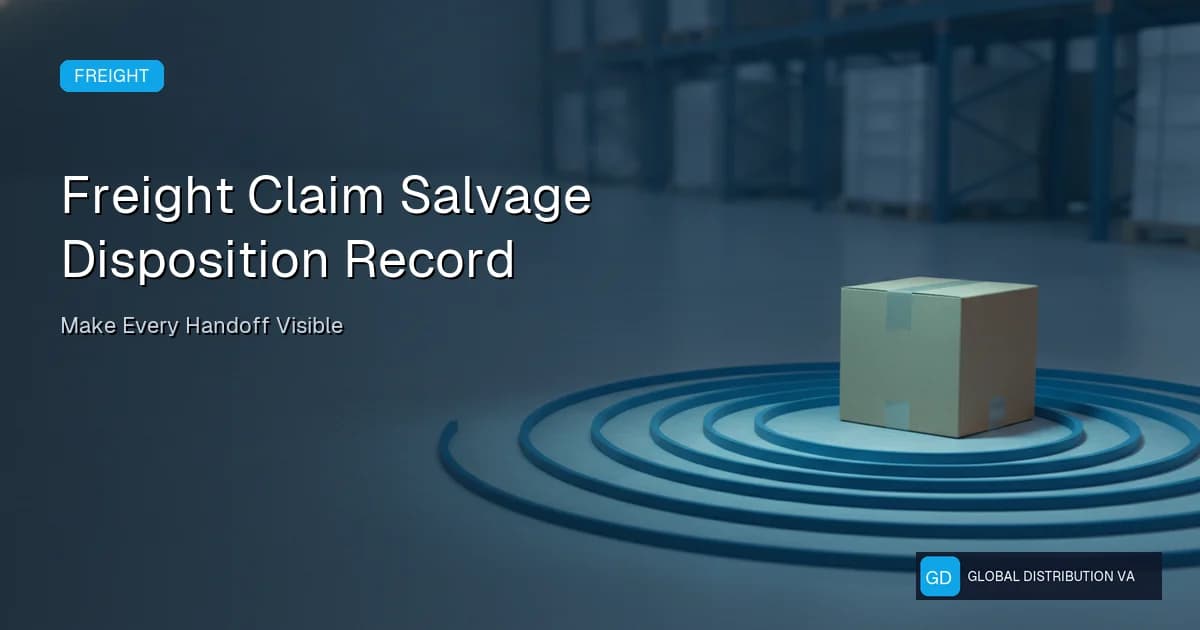 Operational record illustration for Freight Claim Salvage Disposition Record