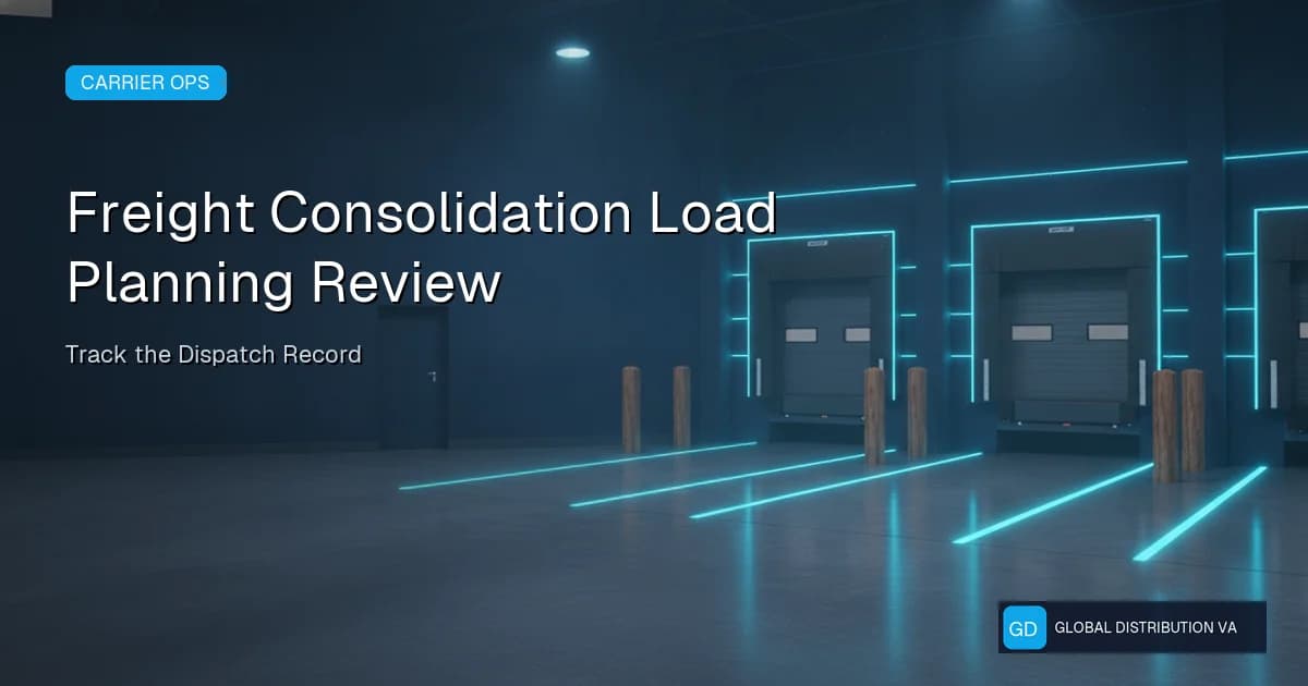 Operational record illustration for Freight Consolidation Load Planning Review