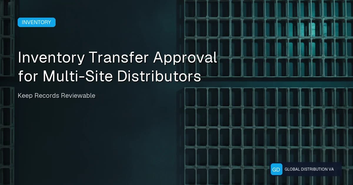Editorial distribution operations scene illustrating inventory transfer approval workflow