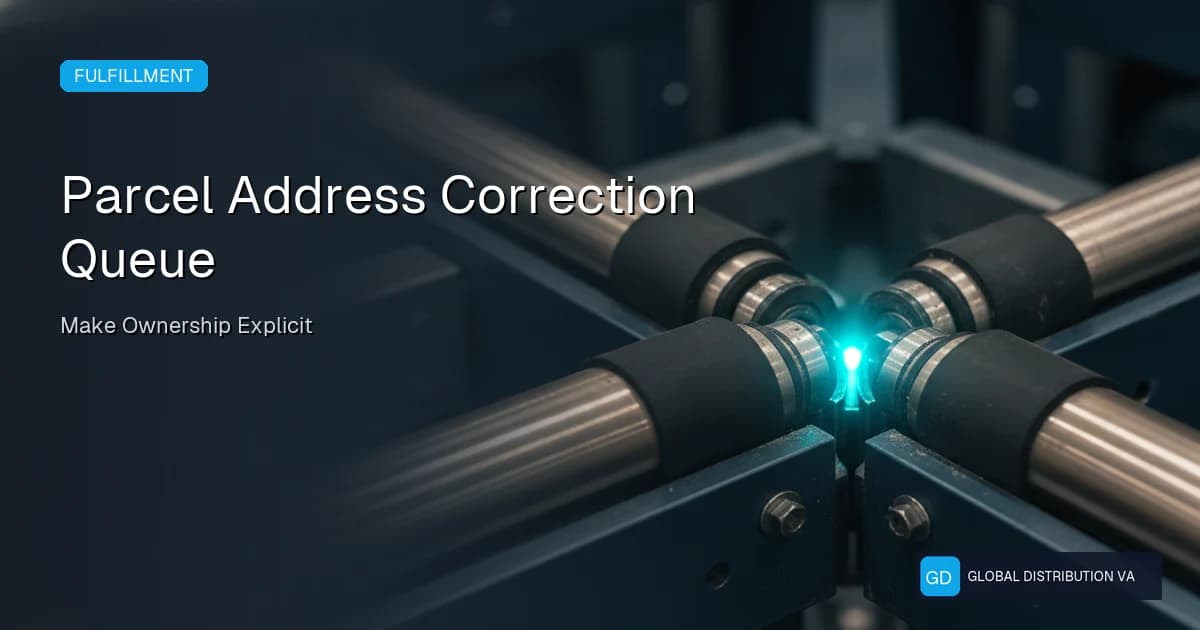 Editorial distribution operations graphic for Parcel Address Correction Queue