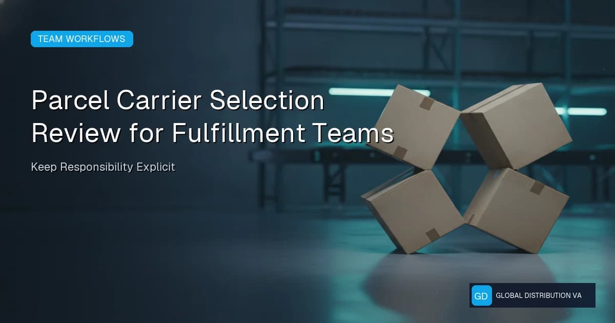 Operational record illustration for Parcel Carrier Selection Review for Fulfillment Teams