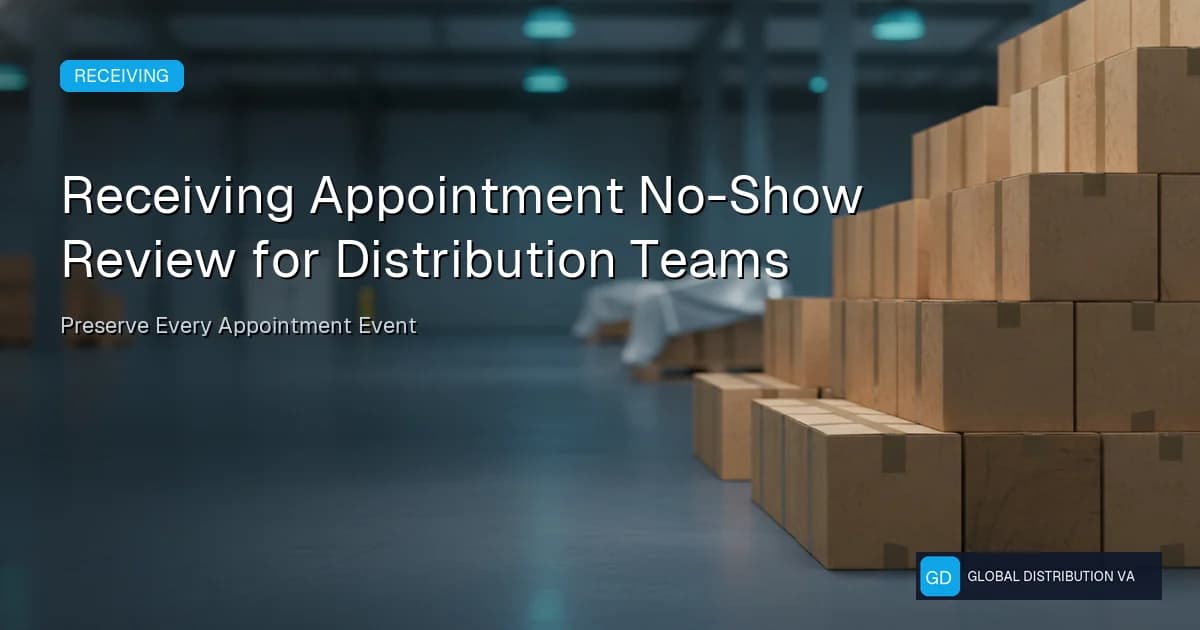 Receiving appointment no-show review for distribution teams