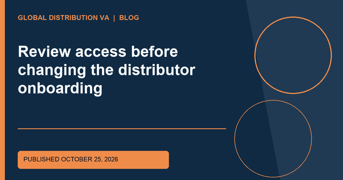 Title-overlaid editorial thumbnail for Review access before changing the distributor onboarding