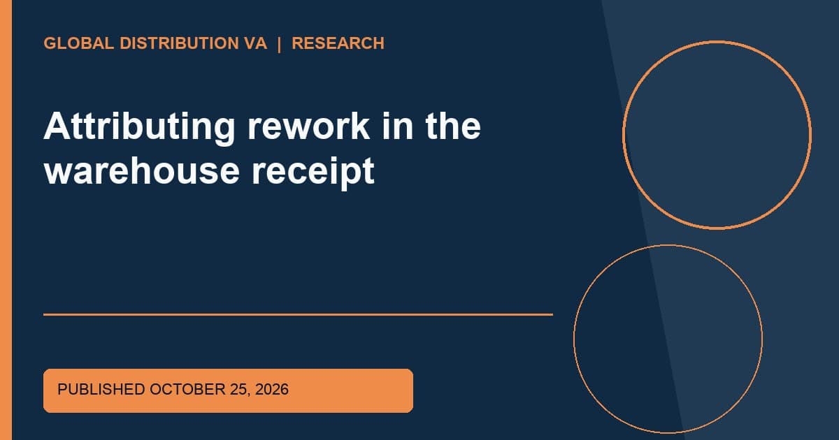 Title-overlaid research graphic for Attributing rework in the warehouse receipt